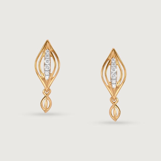 Breezy Elegance 18 KTGold & Diamond Drop Earrings 3