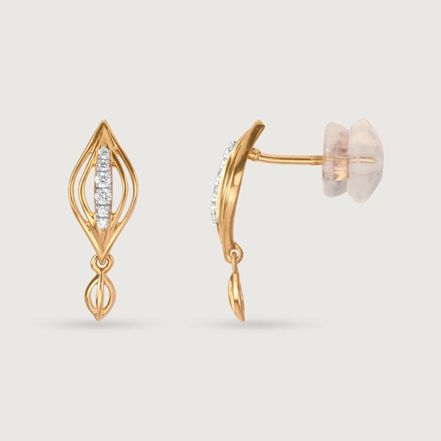 Breezy Elegance 18 KTGold & Diamond Drop Earrings 4