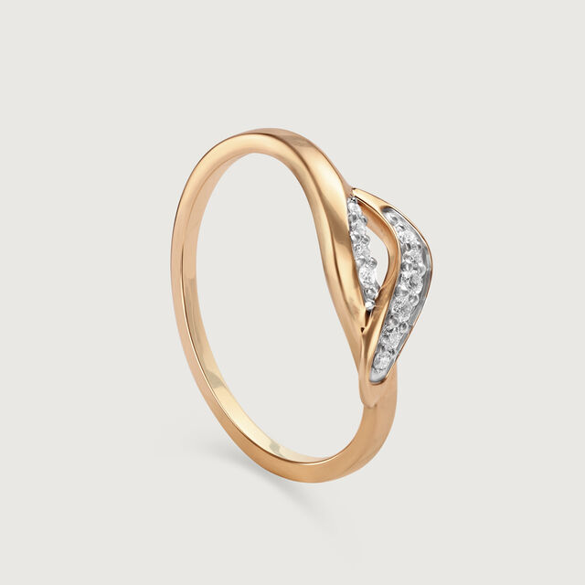 Wavelit Leaves 14 Kt Gold & Diamond Finger Ring 4