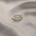 Golden Coiled 18 Kt Gold & Diamond Ring 