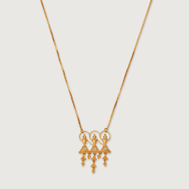 Warli Dreams 22KT Gold Pendant & Chain 3