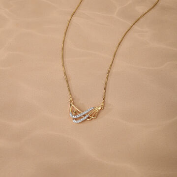 Oceans Rhythm 14 Kt Gold & Diamond Pendant with Chain