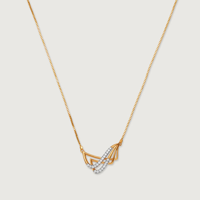 Oceans Rhythm 14 Kt Gold & Diamond Pendant with Chain 3