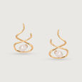 Twisted Glam 18 KTGold & Pearl Hoop Earrings 3