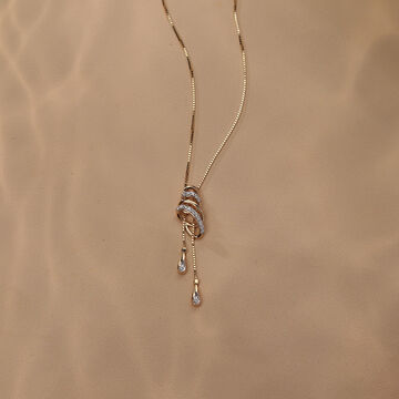 Spiral Serenade 14 Kt Gold & Diamond Necklace