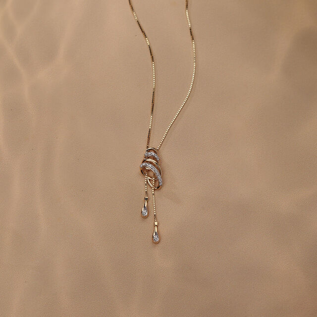 Spiral Serenade 14 Kt Gold & Diamond Necklace 
