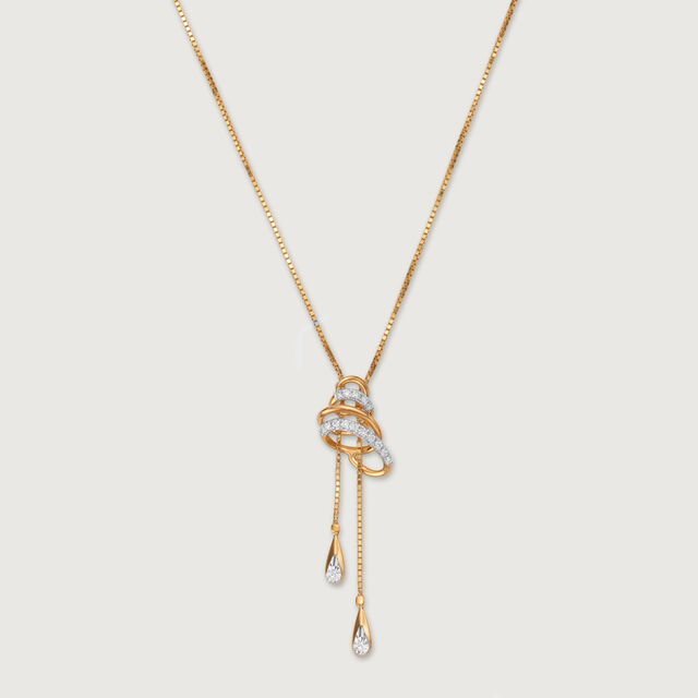 Spiral Serenade 14 Kt Gold & Diamond Necklace 3