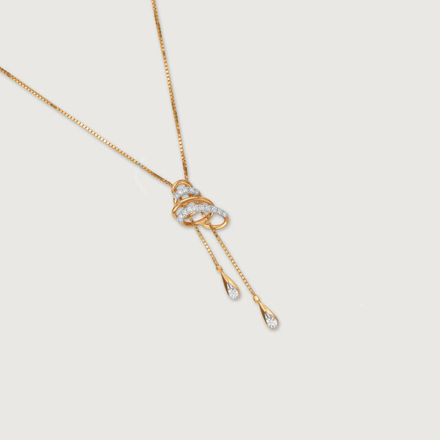 Spiral Serenade 14 Kt Gold & Diamond Necklace 4