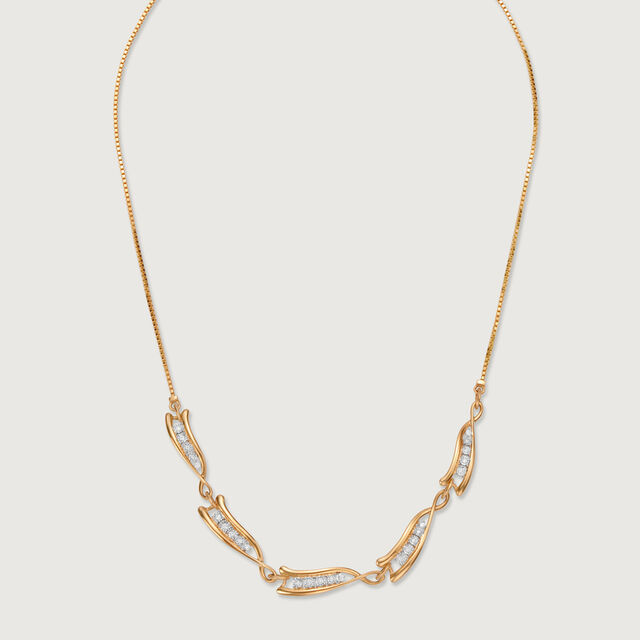 Elegant Rivulet 14 Kt Gold & Diamond Necklace 4