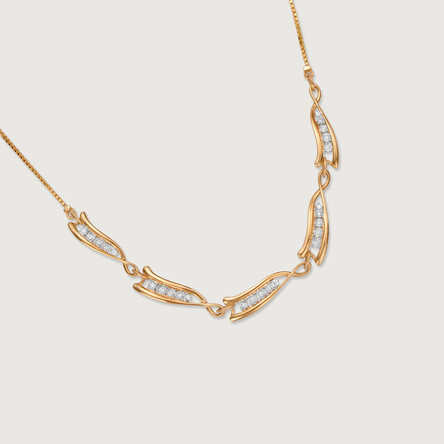 Elegant Rivulet 14 Kt Gold & Diamond Necklace 5