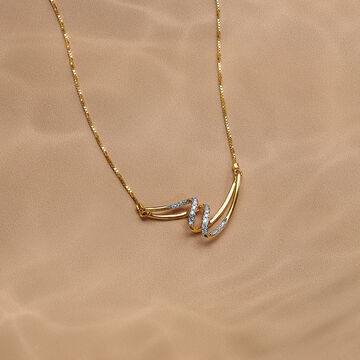Draped Sparkle 14 Kt Gold & Diamond Necklace