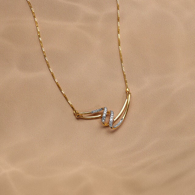 Draped Sparkle 14 Kt Gold & Diamond Necklace 