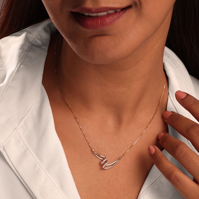 Draped Sparkle 14 Kt Gold & Diamond Necklace 2