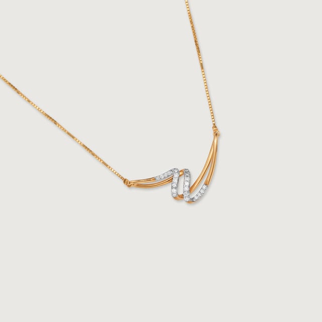 Draped Sparkle 14 Kt Gold & Diamond Necklace 4