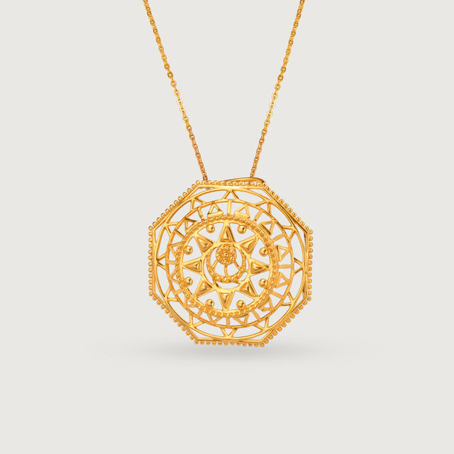 Warli Symmetry 22KT Gold Pendant 3