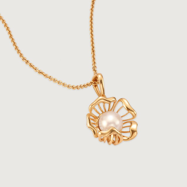 Floral Whispers 14 Kt Gold & Pearl Pendant 5