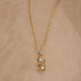 Lively Twist 18KT Diamond & Pearl Pendant 