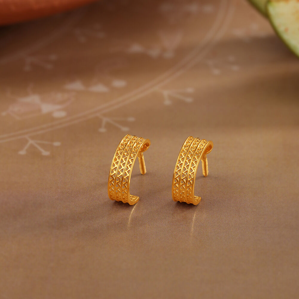 Buy Intricate Legacies 22KT Gold Stud Earrings at Best Price Tanishq UAE