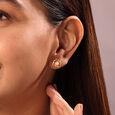 Floral Whispers 14 Kt Gold & Pearl Stud Earrings 2