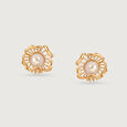 Floral Whispers 14 Kt Gold & Pearl Stud Earrings 3