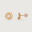 Floral Whispers 14 Kt Gold & Pearl Stud Earrings 4