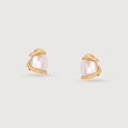 Graceful Allure 18 KTGold & Pearl Stud Earrings 3