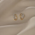 Whispering Wind 18 Kt Gold & Diamond Stud Earrings 