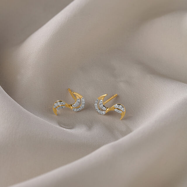Golden Surf 18 KTGold & Diamond Stud Earrings 