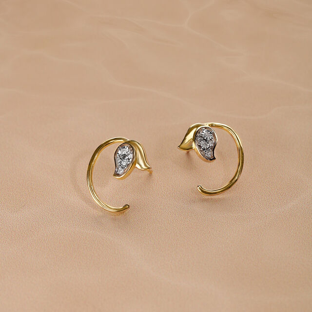 Chic Tulip 18 KTGold & Diamond Stud Earrings 