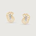Floral Swirls 18 KTGold & Diamond Stud Earrings 3