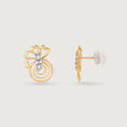 Floral Swirls 18 KTGold & Diamond Stud Earrings 4