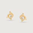 Petal Radiance 18 Kt Gold & Diamond Stud Earrings 3