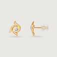 Petal Radiance 18 Kt Gold & Diamond Stud Earrings 4