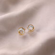 Swirl Elegance 18 KTGold & Diamond Stud Earrings 