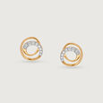 Swirl Elegance 18 KTGold & Diamond Stud Earrings 3