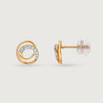 Swirl Elegance 18 KTGold & Diamond Stud Earrings 4