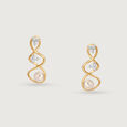 Lively Twist 18KT Diamond & Pearl Stud Earrings 3