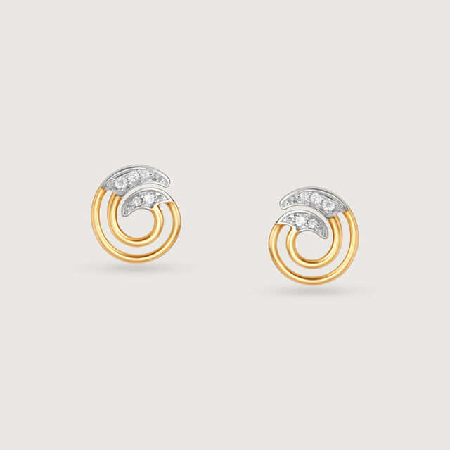 Enso Aura 14 Kt Gold & Diamond Stud Earrings