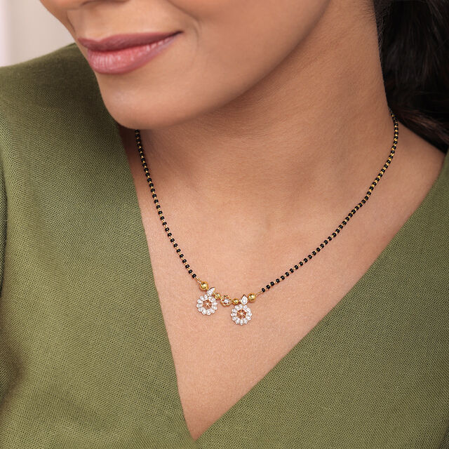 Floral Delight 18 Kt Gold and Diamond Vati Mangalsutra 2