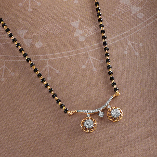 Floral Symphony 18 KT Gold and Diamond Vati Mangalsutra 