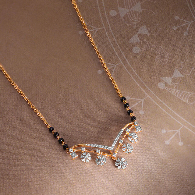 Blossom Beauty 18 Kt Gold and Diamond Mangalsutra 
