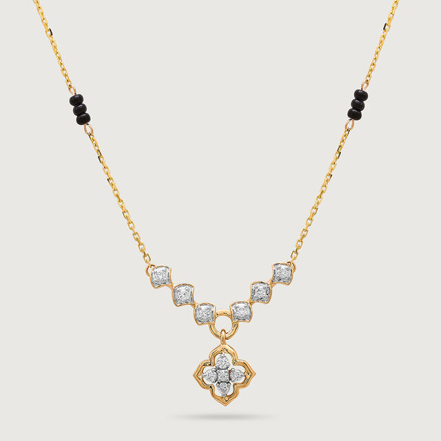 Clover Mosaic 18 Kt Gold and Diamond Mangalsutra 4