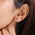18KT Rose Gold Opulent Floral Twist Diamond Stud Earring 2