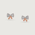 18KT Rose Gold Opulent Floral Twist Diamond Stud Earring 4