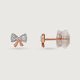 18KT Rose Gold Opulent Floral Twist Diamond Stud Earring 5