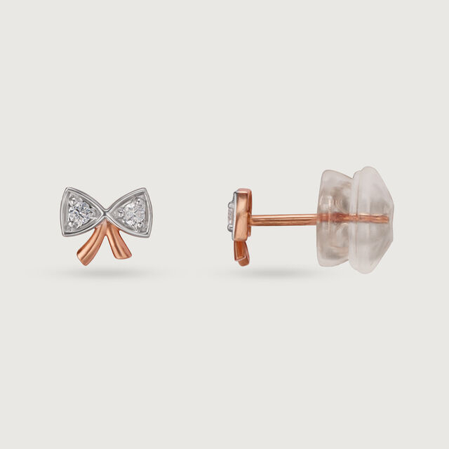 18KT Rose Gold Opulent Floral Twist Diamond Stud Earring 5