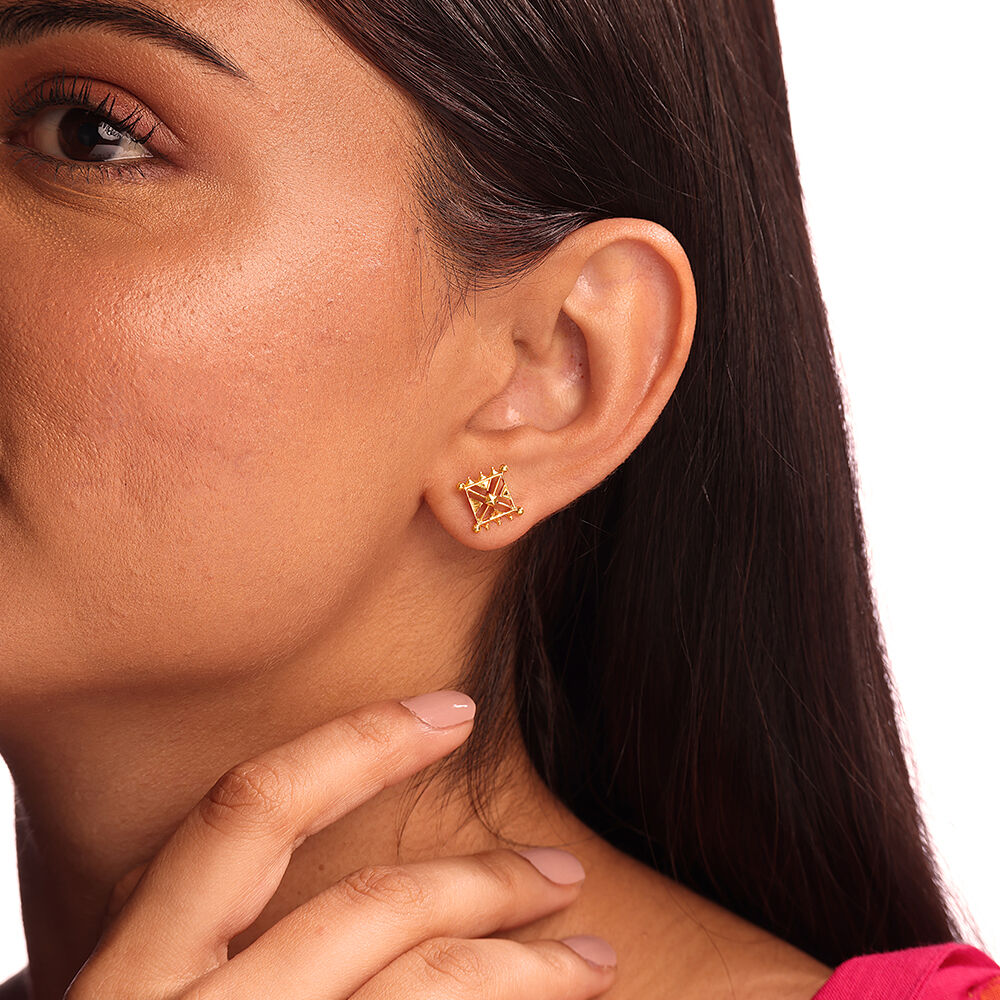 Buy Warli Wonder 22KT Gold Stud Earrings at Best Price Tanishq UAE