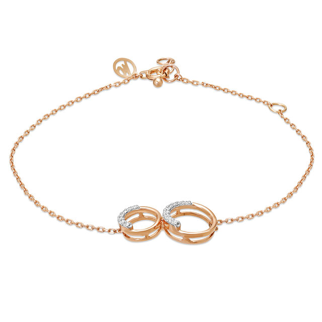 18KT Rose Gold Enthralling Circles Diamond Bracelet 
