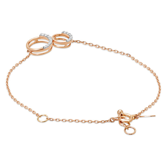 18KT Rose Gold Enthralling Circles Diamond Bracelet 2