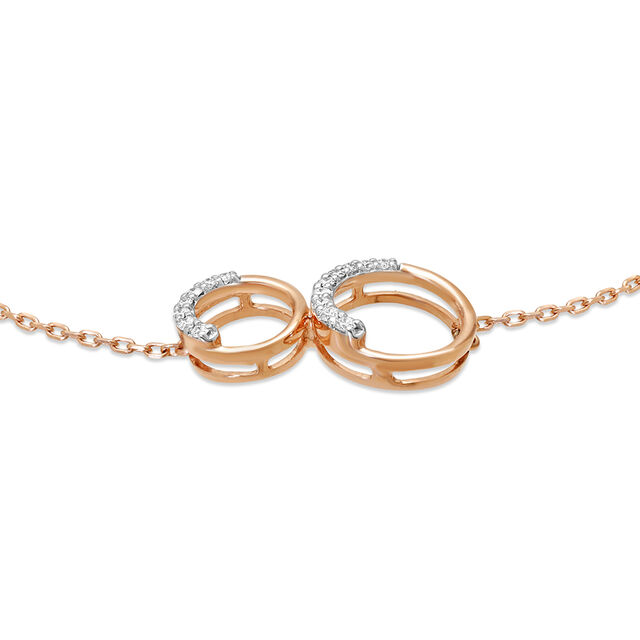 18KT Rose Gold Enthralling Circles Diamond Bracelet 4